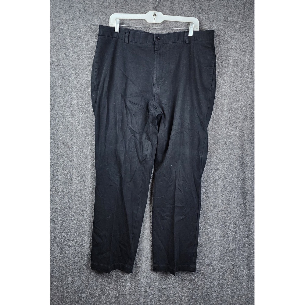 Dockers Chino Pants Mens 38x30 Black Flat Front Straight Leg 40571-7159